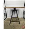 Image 2 : Rustic Wooden Adjustable Table w/Metal Legs (Lowest Measurement : 30-3/4"H x 26-1/2"W x 27-1/2"D)