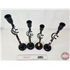 Image 2 : Black Twisted Metal Taper Candlestick Holders (4) (Tallest Measures : 16"H)