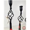 Image 3 : Black Twisted Metal Taper Candlestick Holders (4) (Tallest Measures : 16"H)