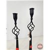 Image 4 : Black Twisted Metal Taper Candlestick Holders (4) (Tallest Measures : 16"H)