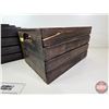 Image 4 : Black Wooden Crates (5)  (Largest Measures : 9-1/4"H x 20"W x 13-3/4"D)