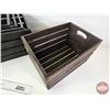 Image 5 : Black Wooden Crates (5)  (Largest Measures : 9-1/4"H x 20"W x 13-3/4"D)