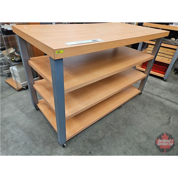 Store Fixture : Industrial Rolling 4 Tier Display Table