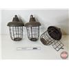 Image 1 : Hanging Wire Basket Style Candle Holders (3) (Measures : 15"H)