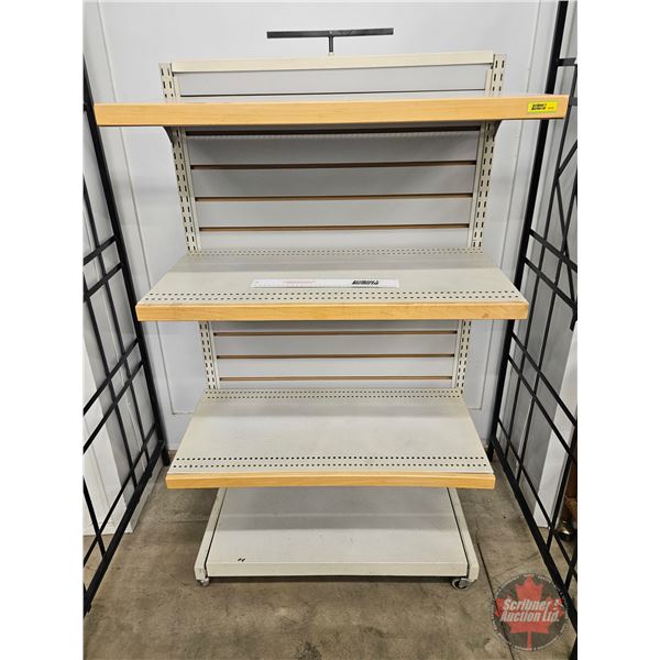 Store Fixture : Rolling 4 Tier Rack  (Measures : 53"H x 30"W x 17"D)