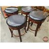 Image 2 : Swivel Stools w/Nail head Trim (4) (Measures : 24"H x 16-1/2"Dia) (Note : Need Work)
