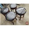 Image 4 : Swivel Stools w/Nail head Trim (4) (Measures : 24"H x 16-1/2"Dia) (Note : Need Work)