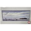Image 3 : Framed Prints (2): Life is an Island Series by Gordon Henschel : Water Color Orcas  (Measures : 9-3/