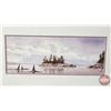 Image 6 : Framed Prints (2): Life is an Island Series by Gordon Henschel : Water Color Orcas  (Measures : 9-3/
