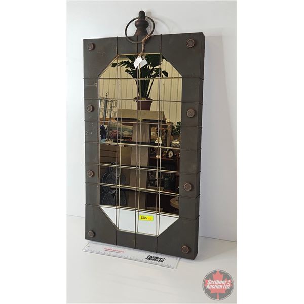 Metal Wall Mirror  (Measures : 29"H x 15"W x 2"D)