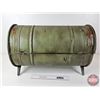 Image 4 : Barrel Style Metal Chest  (Measures : 16-1/4"H x 23-1/2"W x 14"Dia)