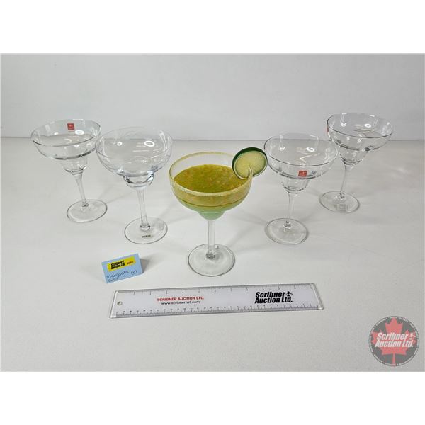 Margarita Glasses (4) w/Faux Filled Glass (Tallest Measures : 7-1/4"H)