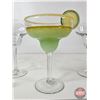 Image 2 : Margarita Glasses (4) w/Faux Filled Glass (Tallest Measures : 7-1/4"H)