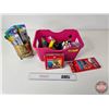 Image 1 : Arts & Crafts Lot : Chalk, Pencil Crayons, Paint Brushes, Wax Crayons, etc. (Bin Measures : 7"H x 13