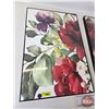 Image 3 : Framed Wall Art : Floral Design (Measures : 23-1/2"H x 15-3/4"D)