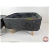 Image 3 : Concrete Stool Design Planters (2) (Largest Measures : 10-1/2"H x 17-1/2"W x 17-1/2"D)