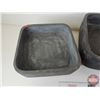 Image 5 : Concrete Stool Design Planters (2) (Largest Measures : 10-1/2"H x 17-1/2"W x 17-1/2"D)
