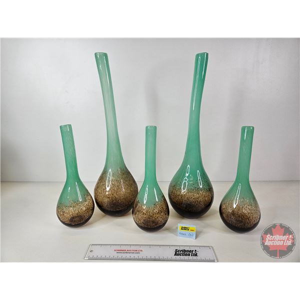 Blown Glass Test Tube Vases (5)  (Tallest Measures : 20"H)