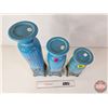 Image 3 : Blue Glazed Ceramic Candle Holders (3) (Tallest Measures : 18"H)