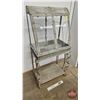 Image 1 : Vintage Style Distressed Finish Display Cabinet w/Glass Doors & Sides (Measures : 46-1/2"H x 22"W x 