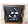 Image 10 : Coffee Décor : Framed Canvas, Coffee Cups (2), Faux Hot Chocolate & Tea  (Note : Tea Cup Repaired) (