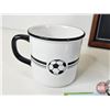 Image 8 : Coffee Décor : Framed Canvas, Coffee Cups (2), Faux Hot Chocolate & Tea  (Note : Tea Cup Repaired) (