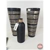 Image 3 : Black Home Décor : Candle Holders (3), Vases (2) & Chalk Bottle  (Vase Measures : 14"H)