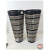 Image 5 : Black Home Décor : Candle Holders (3), Vases (2) & Chalk Bottle  (Vase Measures : 14"H)