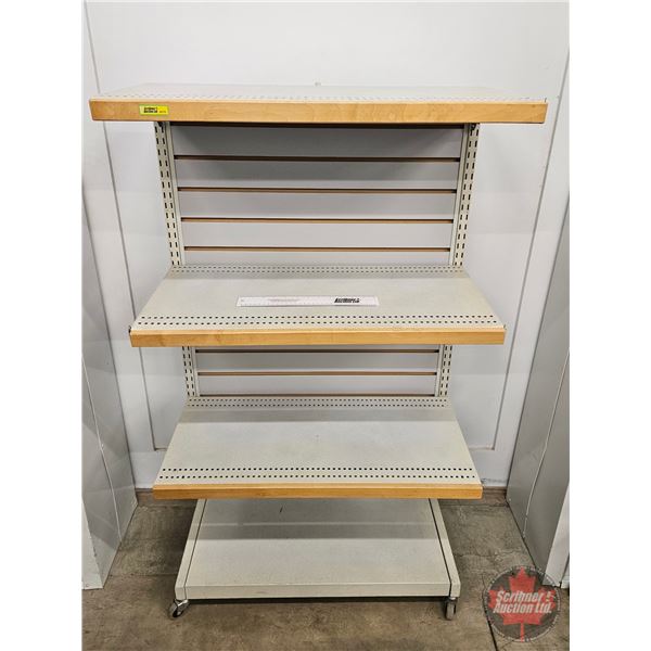 Store Fixture : Rolling 4 Tier Rack  (Measures : 53"H x 30"W x 17"D)