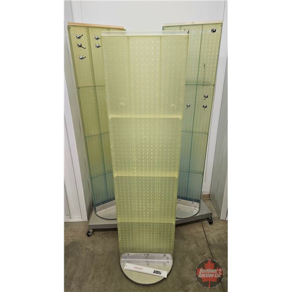 Store Fixtures (3) : Rolling & Swivel Peg Boards (2) & Swivel Peg Board  (Tallest Measures : 66"H x 