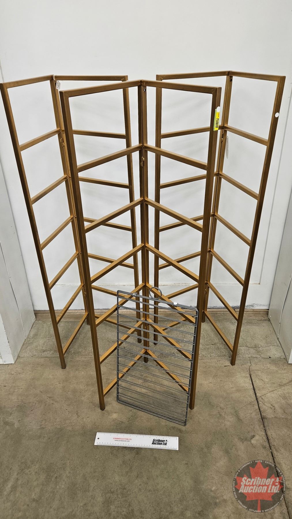 Missing Display Rack Metal & Wood Extending Display Units (3) c/w Small Rack (Note : Missing ...