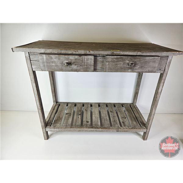 Rustic Wooden Console Table  (Measures : 31"H x 40"W x 17"D)