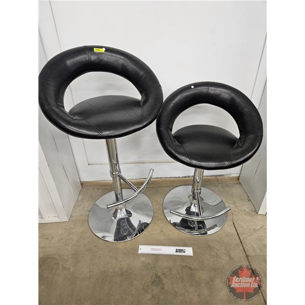 Mooncut Bar Stools (2) (Tallest Measures : 40"H)