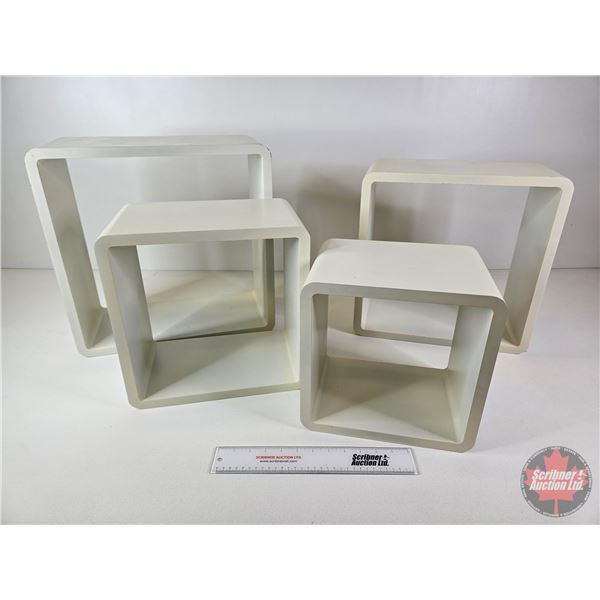 White Wall Cub Shelves  (Largest Measures : 17"H x 16"W x 7-3/4"D)