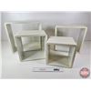 Image 1 : White Wall Cub Shelves  (Largest Measures : 17"H x 16"W x 7-3/4"D)