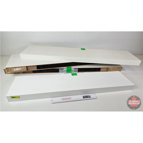 Floating Wall Shelves : High Gloss (4) (Larger Measure : 2"H x 43-1/4"W x 10-1/4"D) (Smaller Measure