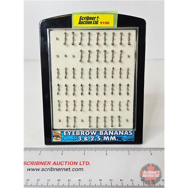 Store Piercing Display w/Product : Eyebrow Bananas (52)