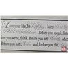 Image 3 : Metal Framed Canvas Wall Art : "Love your life, be happy, keep smiling…" (Measures : 15"H x