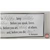 Image 4 : Metal Framed Canvas Wall Art : "Love your life, be happy, keep smiling…" (Measures : 15"H x