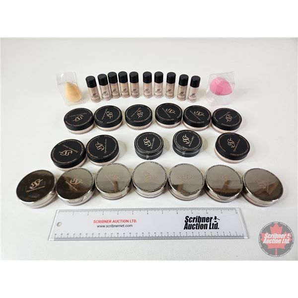 SST Cosmetics Products (30pcs) : Mineral Foundation Powder w/Refills  c/w Make Up Sponges