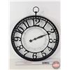 Image 1 : Large Wall Clock (Batt Op) : Metal Frame/See Through (Measures : 14-3/4"Dia)