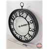 Image 2 : Large Wall Clock (Batt Op) : Metal Frame/See Through (Measures : 14-3/4"Dia)