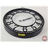 Image 4 : Large Wall Clock (Batt Op) : Metal Frame/See Through (Measures : 14-3/4"Dia)