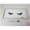 Image 1 : Framed Eyelash Motif Wall Art  (Measures : 12"H x 24"W x 1-1/2"D)