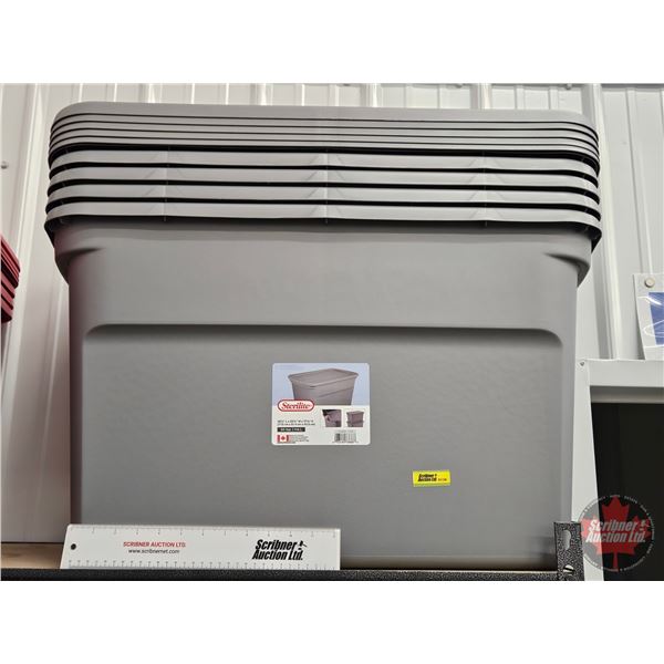 Sterilite 30gal Storage Totes (5) (Measurement : 17-1/4"H x 30-1/4"L x 20-1/4"W)
