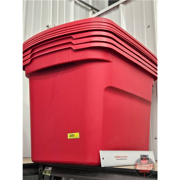 Storage Totes (Red) (4) (Measures : 15-1/2"H x 16-1/2"W x 17"D)