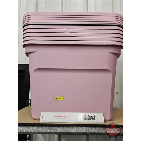 Storage Totes (Pink/Grey) (6) (Measures : 15-1/2"H x 16-1/2"W x 17"D)