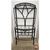 Image 1 : Rolling Metal Wine Rack w/Glass Shelves (Measures : 70"H x 35"W x 17-3/4"D)