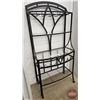 Image 3 : Rolling Metal Wine Rack w/Glass Shelves (Measures : 70"H x 35"W x 17-3/4"D)