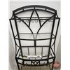 Image 4 : Rolling Metal Wine Rack w/Glass Shelves (Measures : 70"H x 35"W x 17-3/4"D)